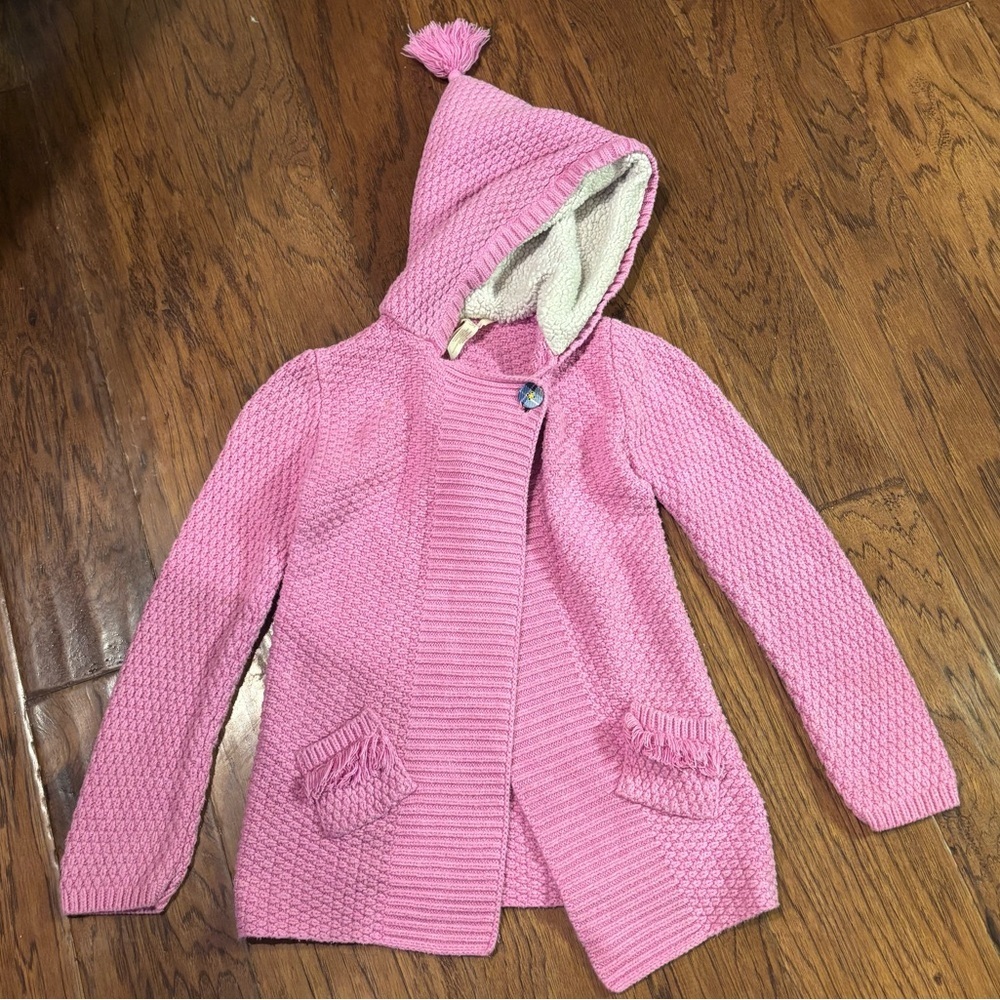 Matilda Jane Pink Knit Hooded Sweater Coat - Size 8